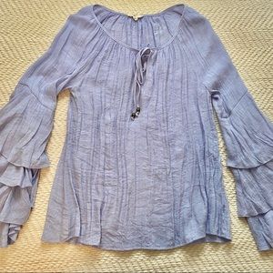Ruffled Chambray Top